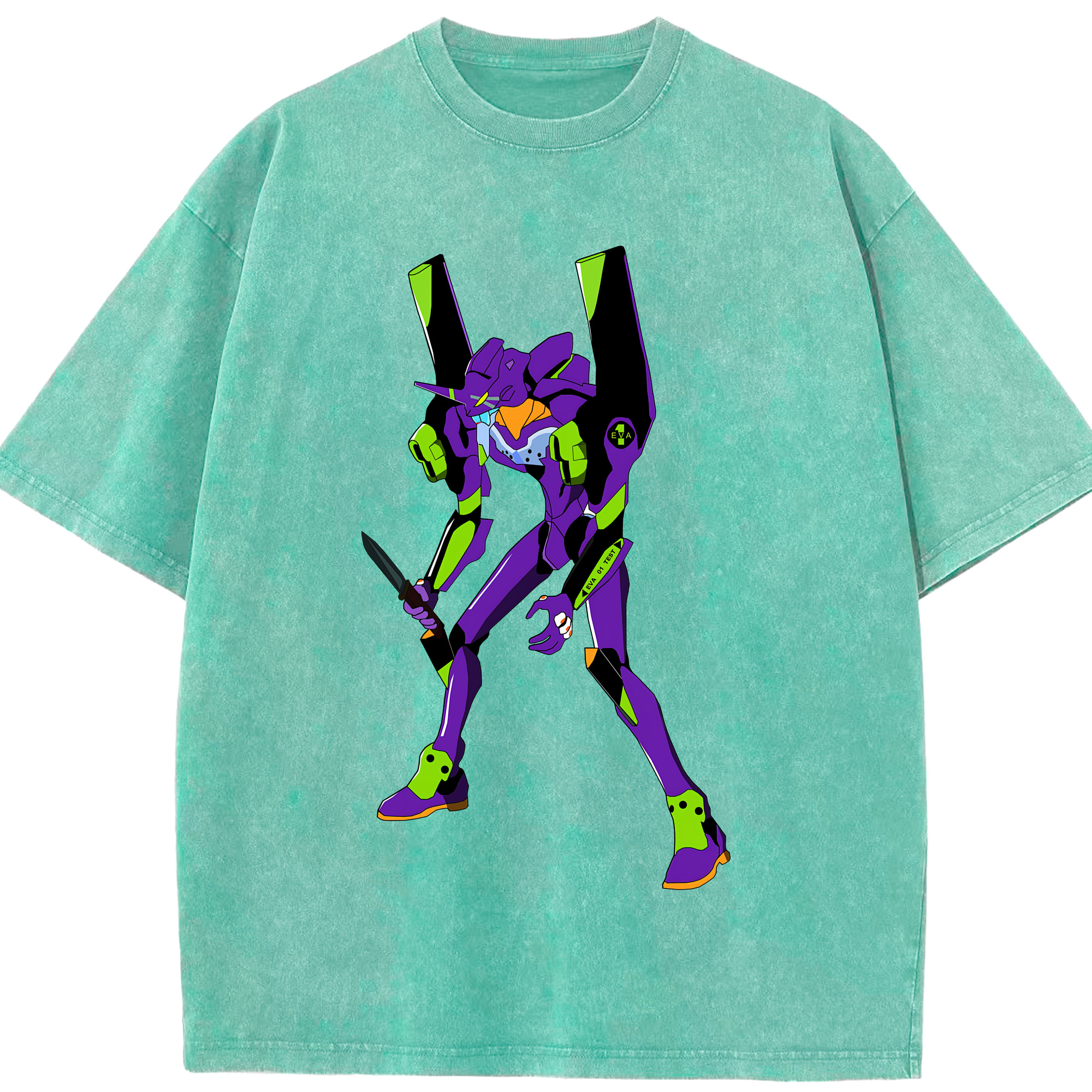 （画像用） EVA 新世紀エヴァンゲリオン 綿100% ヴィンテージ風 半袖Tシャツ（フロントプリント）